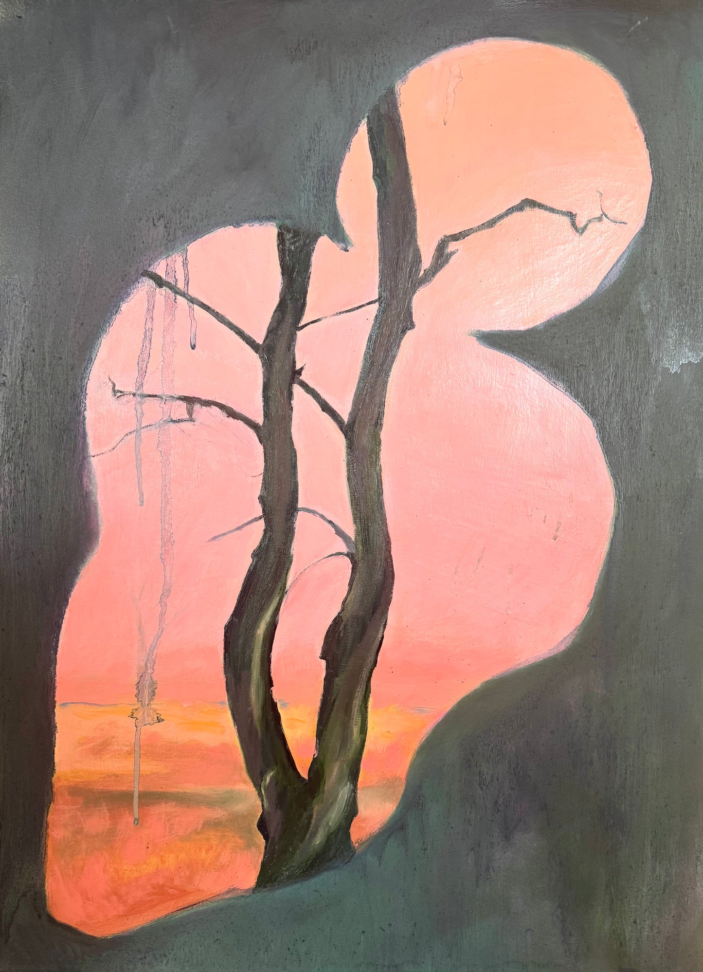 The History of Trees 2, Oil on Paper, 22" x 30"