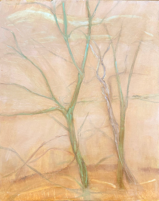 Golden trees, Oil on wood, 16" x 20"