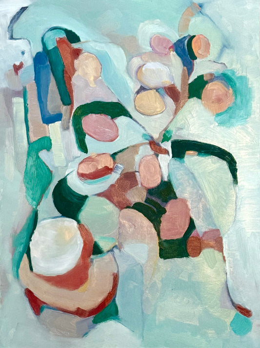 Crowd, Oil on Cradled Board, 12x16"